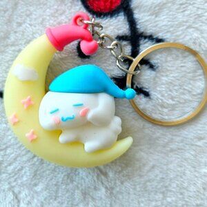 New Cinnamoroll on Yellow Moon Keychain